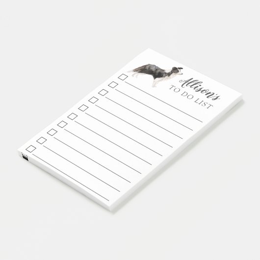De Collie Dog van de grens wordt gepersonaliseerd Post-it® Notes (Schuin)