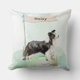 De Collie van de grens feliciteert met Nieuwe Dog Kussen