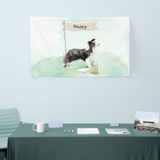 De Collie van de grens feliciteert met Nieuwe Dog Spandoek (Beurs)