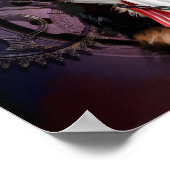 De collie van de grens in een steampunk kostuum. W Poster (Hoek)