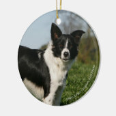 De Collie van de grens Keramisch Ornament (Links)