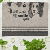 De Collie van de grens kunst wanneer alles ontbree Theedoek (Gevouwen)