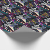 De Collie van de grens op een Paddle: Een Schilder Cadeaupapier (Hoek)