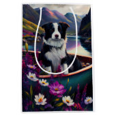 De Collie van de grens op een Paddle: Een Schilder Medium Cadeauzakje (Voorkant)