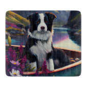 De Collie van de grens op een Paddle: Een Schilder Snijplank (Voorkant)