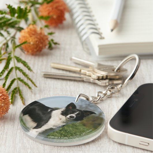 De Collie van de grens Sleutelhanger (Voorkant Rechts)