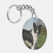 De Collie van de grens Sleutelhanger (Voorkant Links)