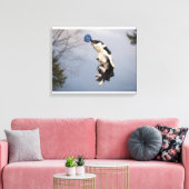 De Collie van de grens vlak voor het vangen van de Canvas Afdruk (Insitu (Woonkamer))