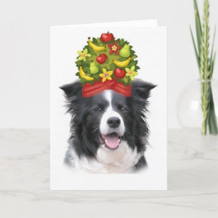De Collie van Dogs~Original Notecard~Border van Feestdagen Kaart