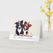 De Collies van de grens vieren het Eigen Bericht v Kaart (Gele Bloem)