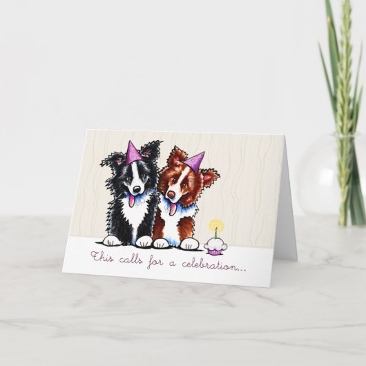 De Collies van de grens vieren het Eigen Bericht v Kaart (Voorkant)