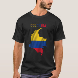 De Colombiaanse vlag op de kaart van Colombia T-shirt