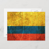 De  Colombiaanse vlag van Scratched and Worn Briefkaart (Voorkant / Achterkant)