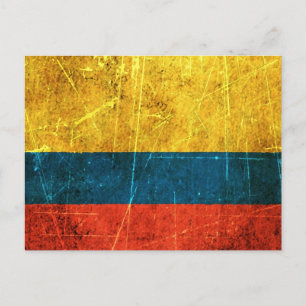 De  Colombiaanse vlag van Scratched and Worn Briefkaart