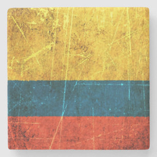 De Colombiaanse vlag van Scratched and Worn Stenen Onderzetter