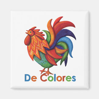 De Colores Rooster Gallo 2" vierkante magneet