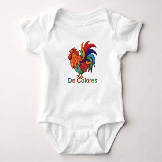 De Colores Rooster Gallo Baby Jersey Bodysuit (Voorkant)