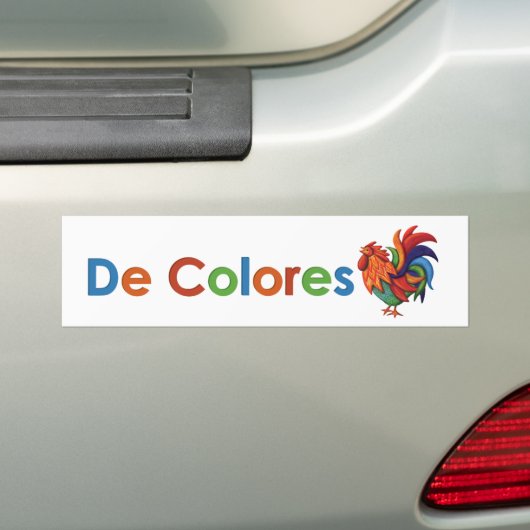 De Colores Rooster Gallo Bumpersticker (Op auto)