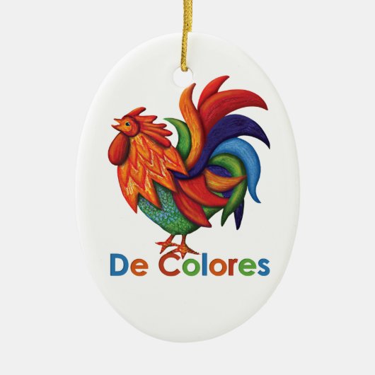 De Colores Rooster Gallo Ceramic Ornament (Voorkant)
