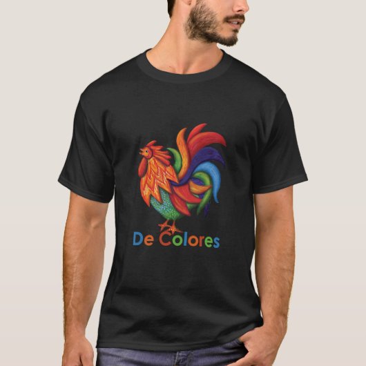 De Colores Rooster Gallo Mannen T-Shirt (Voorkant)
