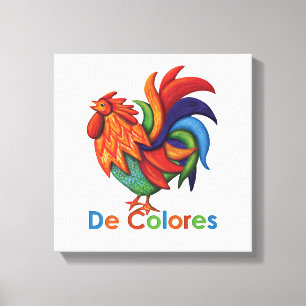 De Colores Rooster Gallo Print 12 x 12 inch, 1,5 i