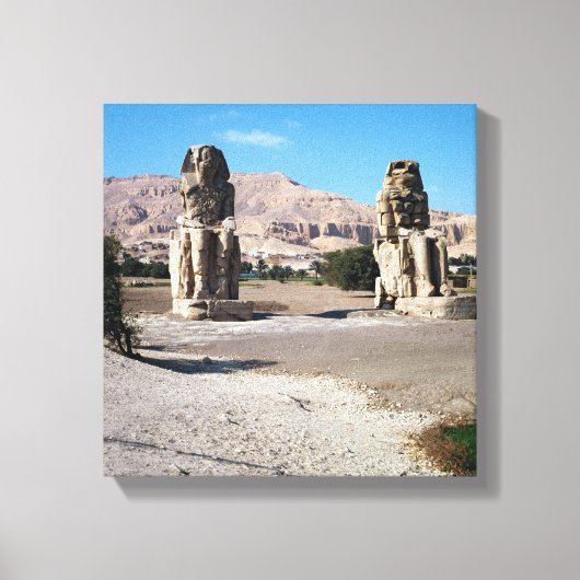 De Colossi van Memnon, beelden van Amenhotep Canvas Afdruk (Voorkant)