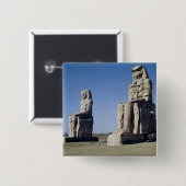 De Colossi van Memnon, beelden van Amenhotep Vierkante Button 5,1 Cm (Voorkant /achterkant)