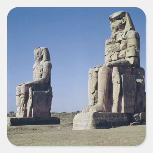 De Colossi van Memnon, beelden van Amenhotep Vierkante Sticker (Voorkant)