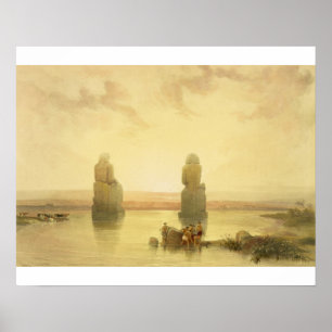 De Colossi van Memnon, bij Thebes, tijdens de Inun Poster