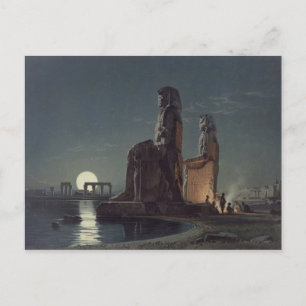 De Colossi van Memnon, Thebes, een van de 24 illus Briefkaart