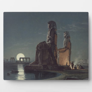 De Colossi van Memnon, Thebes, een van de 24 illus Fotoplaat