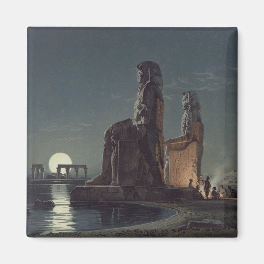 De Colossi van Memnon, Thebes, een van de 24 illus Magneet (Voorkant)