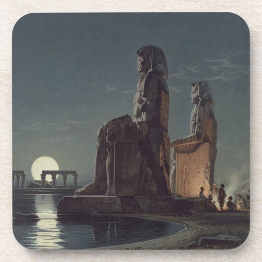 De Colossi van Memnon, Thebes, een van de 24 illus Onderzetter (Voorkant)