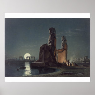 De Colossi van Memnon, Thebes, een van de 24 illus Poster