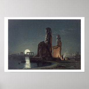 De Colossi van Memnon, Thebes, een van de 24 illus Poster