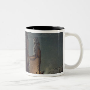 De Colossi van Memnon, Thebes, een van de 24 illus Tweekleurige Koffiemok