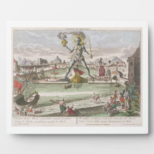 De Colossus van Rhodos, tweede wereldwonder Fotoplaat (Voorkant)