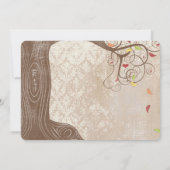 De Colour Boom van de val op de  Damask bruiloft n Kaart (Achterkant)