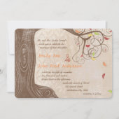 De Colour Boom van de val op de  Damask bruiloft n Kaart (Voorkant)