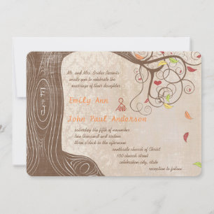 De Colour Boom van de val op de Damask bruiloft n Kaart