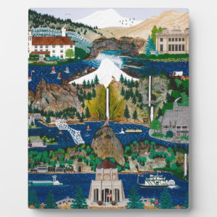 De Columbia River Gorge vieren Fotoplaat