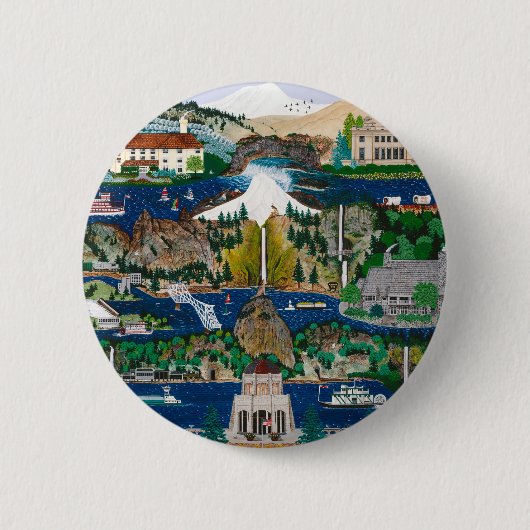 De Columbia River Gorge vieren Ronde Button 5,7 Cm (Voorkant)