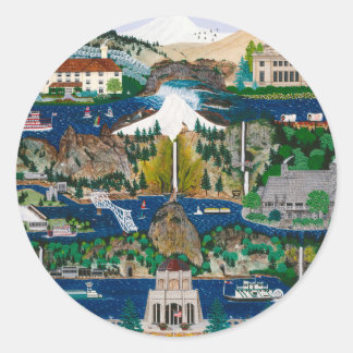 De Columbia River Gorge vieren Ronde Sticker