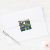 De Columbia River Gorge vieren Vierkante Sticker (Envelop)