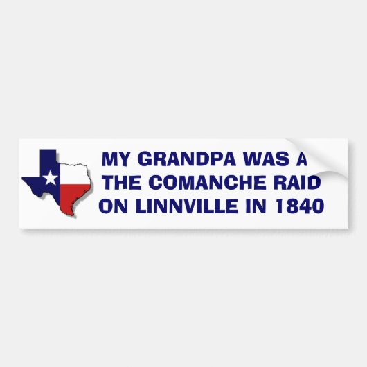 DE COMANCHE RAID OP LINNVILLE - 1840 BUMPERSTICKER (Voorkant)