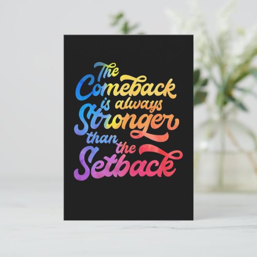 De Comeback is altijd sterker dan de Setback Kaart (Staand voorkant)
