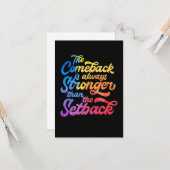 De Comeback is altijd sterker dan de Setback Kaart (Voorkant / Achterkant in situ)