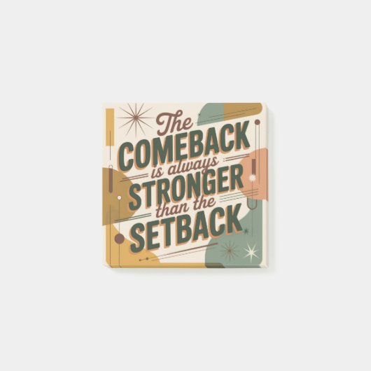 De comeback is altijd sterker dan de tegenslag post-it® notes (Voorkant)