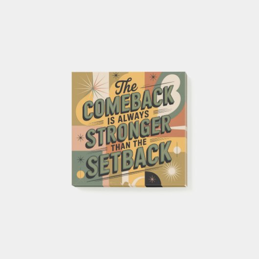 De comeback is altijd sterker dan de tegenslag post-it® notes (Voorkant)
