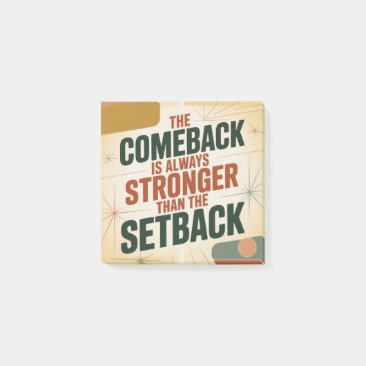 De comeback is altijd sterker dan de tegenslag post-it® notes (Voorkant)